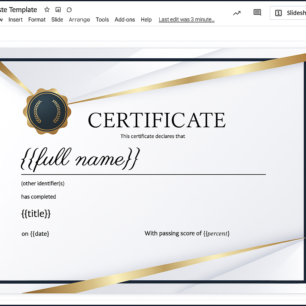 Sample Google Slides Template