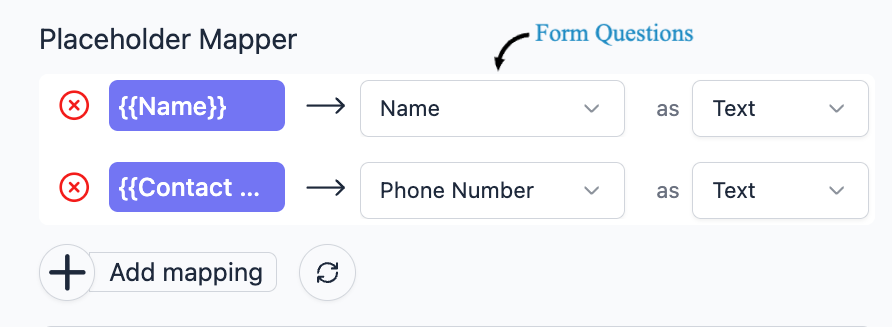 Merge Field Mapping Interface